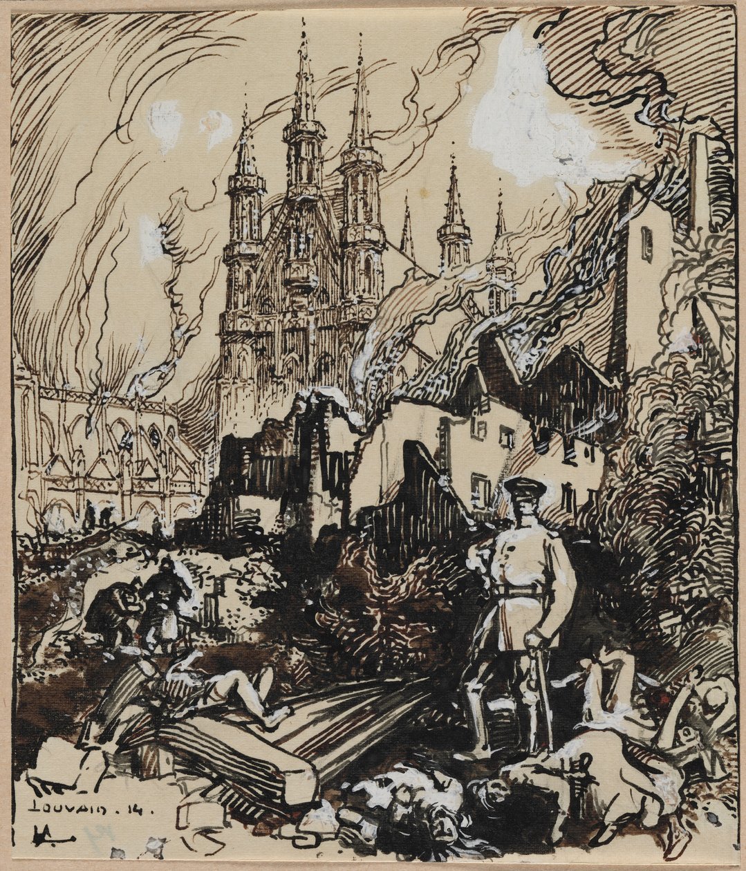 Louvain, 1914. autorstwa Auguste Louis Lepère
