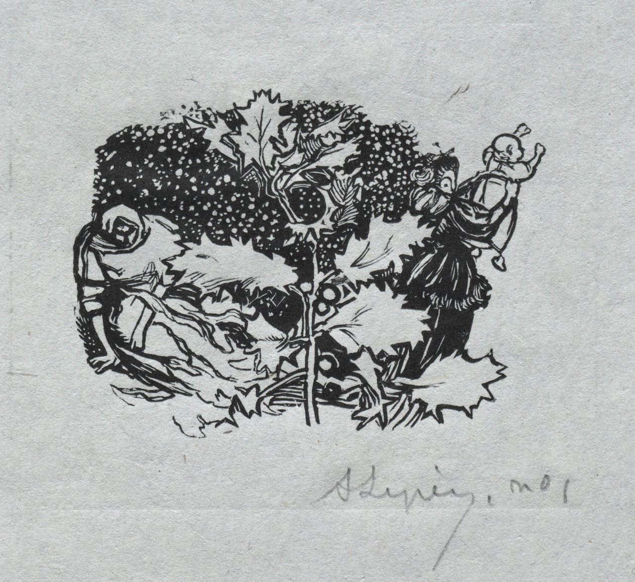 Almanach Paryski, 1897: Końcówka, Zima, 1897. autorstwa Auguste Louis Lepère