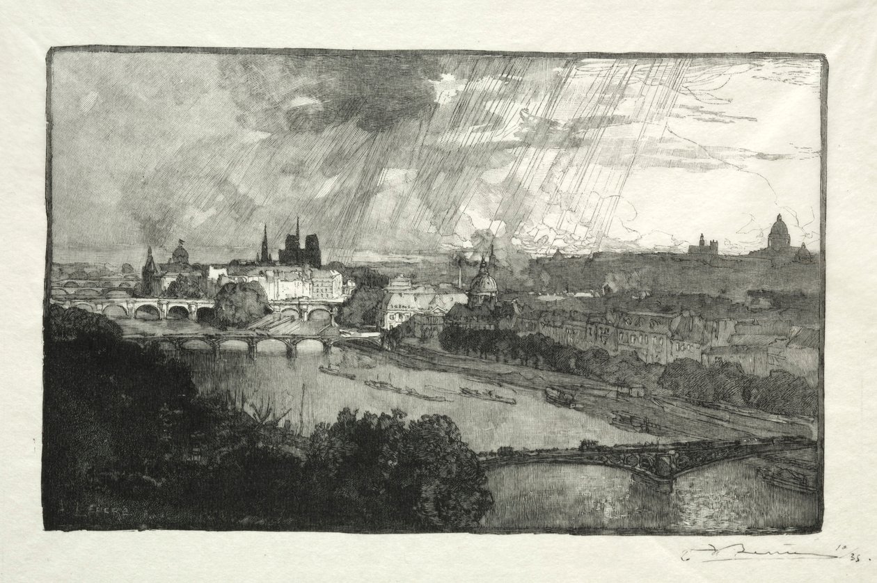Paryż widziany z Pavillon de Flore, 1890. autorstwa Auguste Louis Lepère