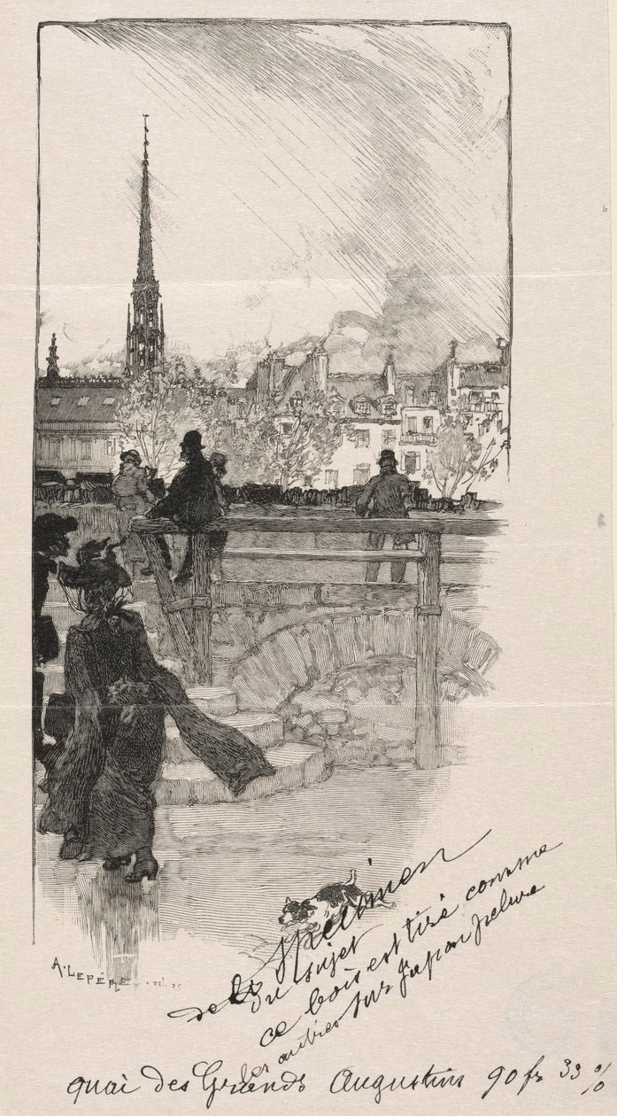 Quai des Grands Augustins. autorstwa Auguste Louis Lepère