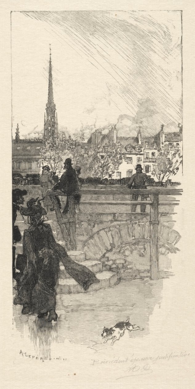 Quai des Grands Augustins, Paryż autorstwa Auguste Louis Lepère