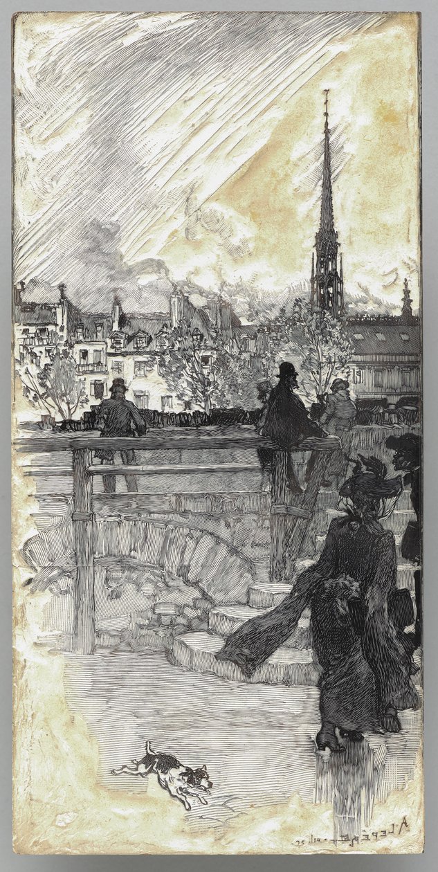 Quai des Grands Augustins, Paryż autorstwa Auguste Louis Lepère
