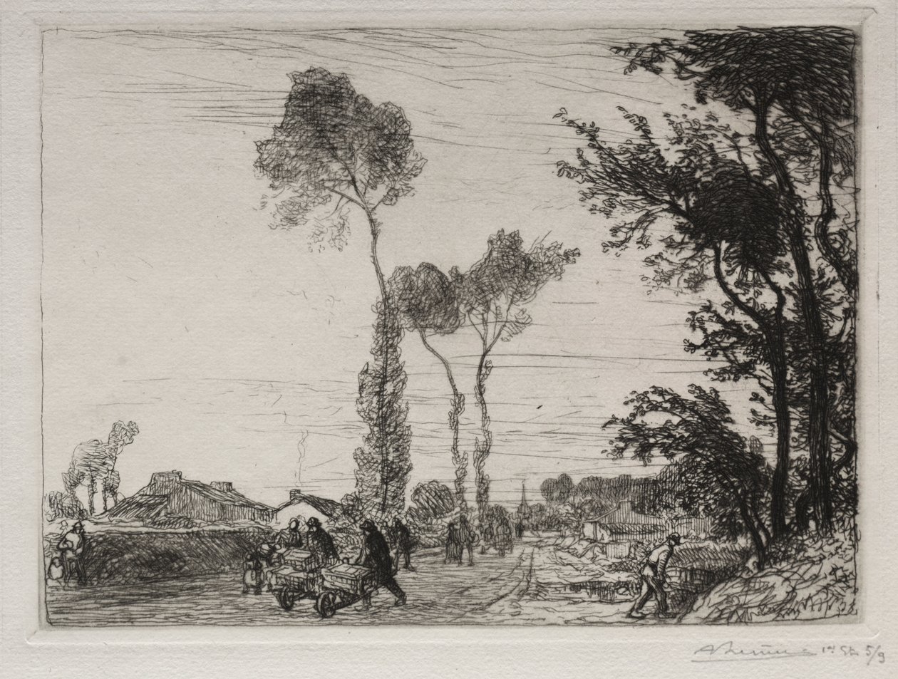 Powrót z targu St. Jean-de-Mont autorstwa Auguste Louis Lepère