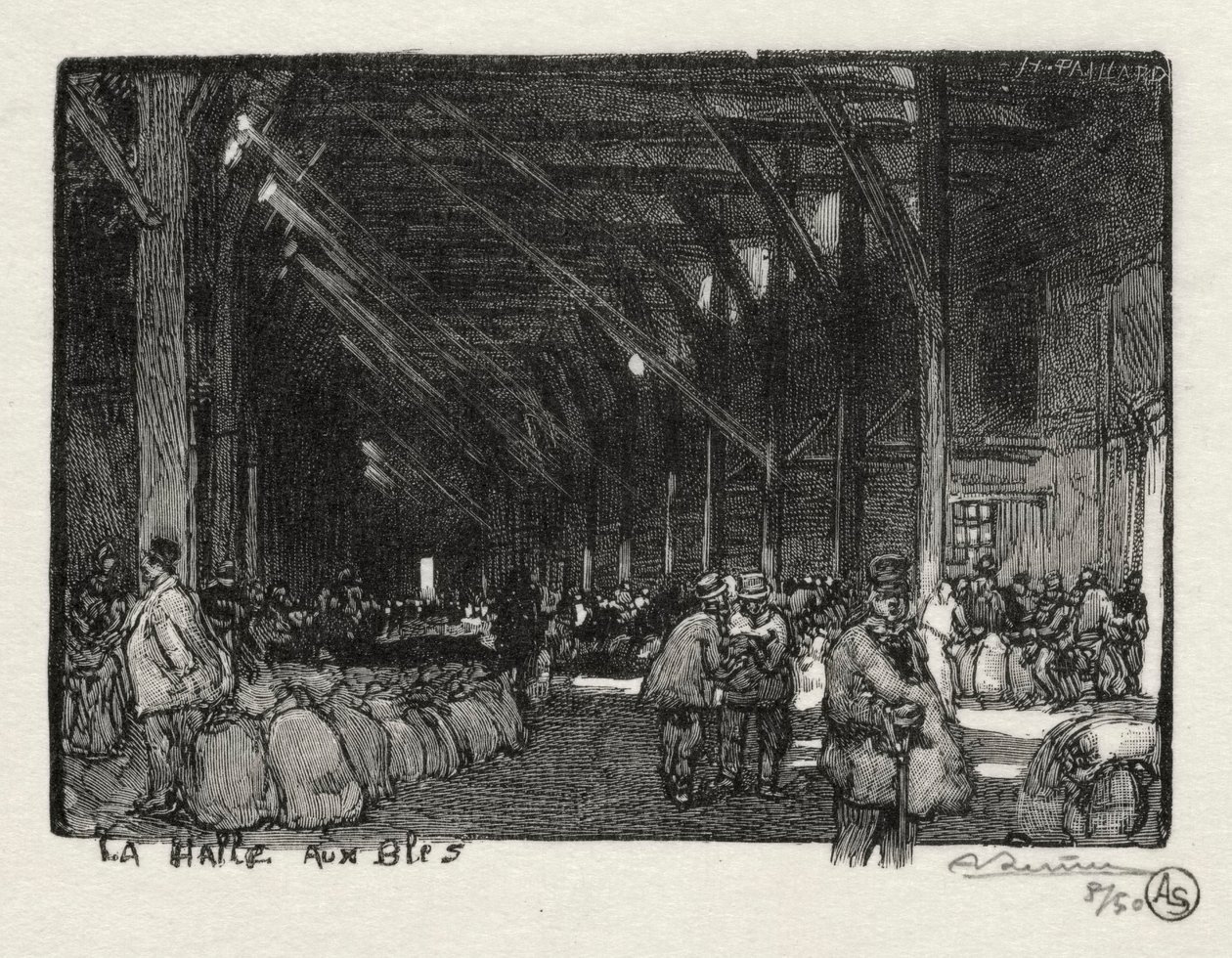 Ilustrowany Rouen: Halle aux Blès, 1896. autorstwa Auguste Louis Lepère