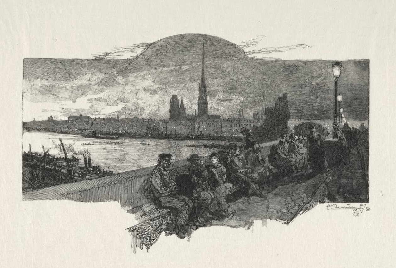 Ilustrowany Rouen: Most kamieni, 1896. autorstwa Auguste Louis Lepère