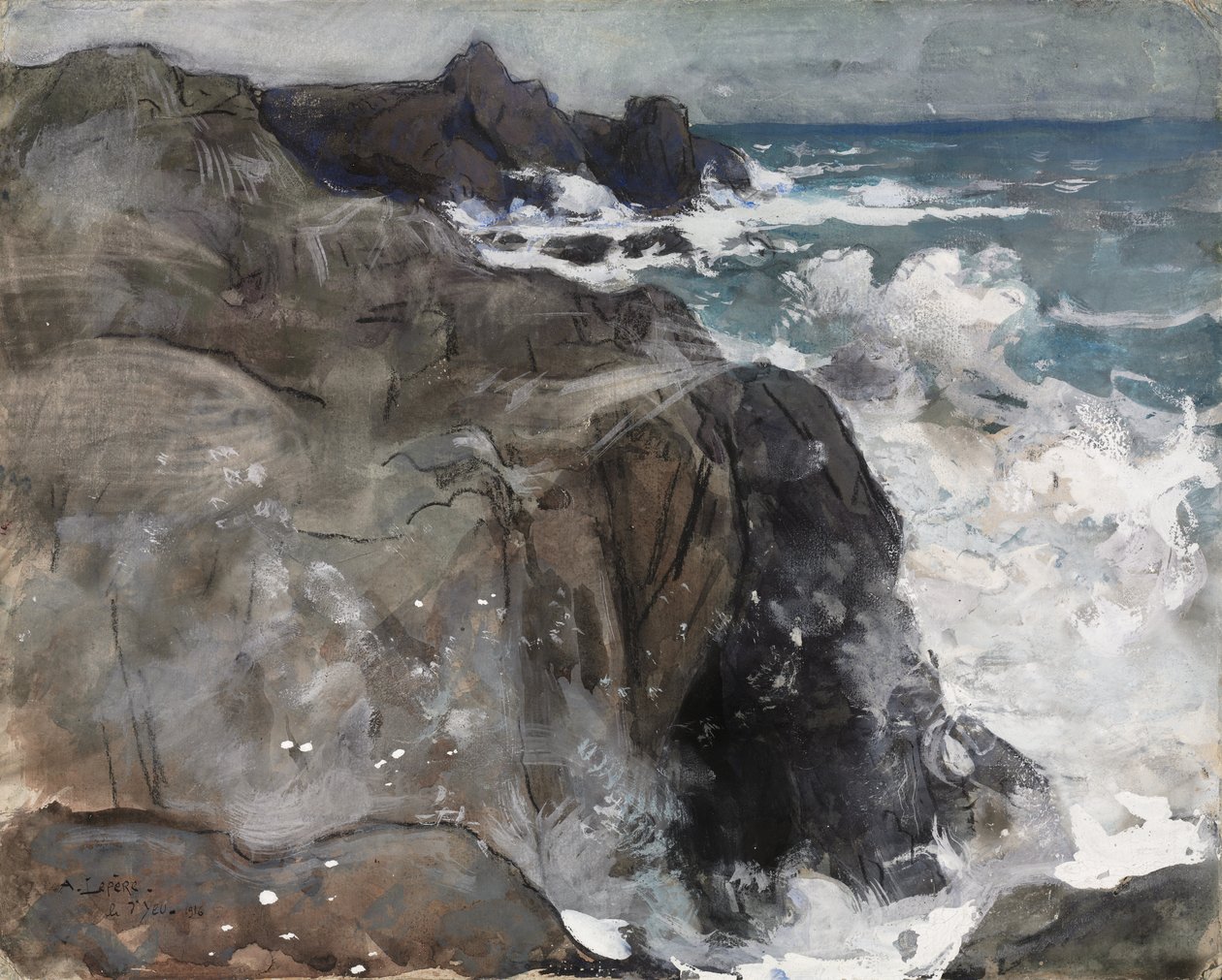 Burza na wyspie Yeu autorstwa Auguste Louis Lepère