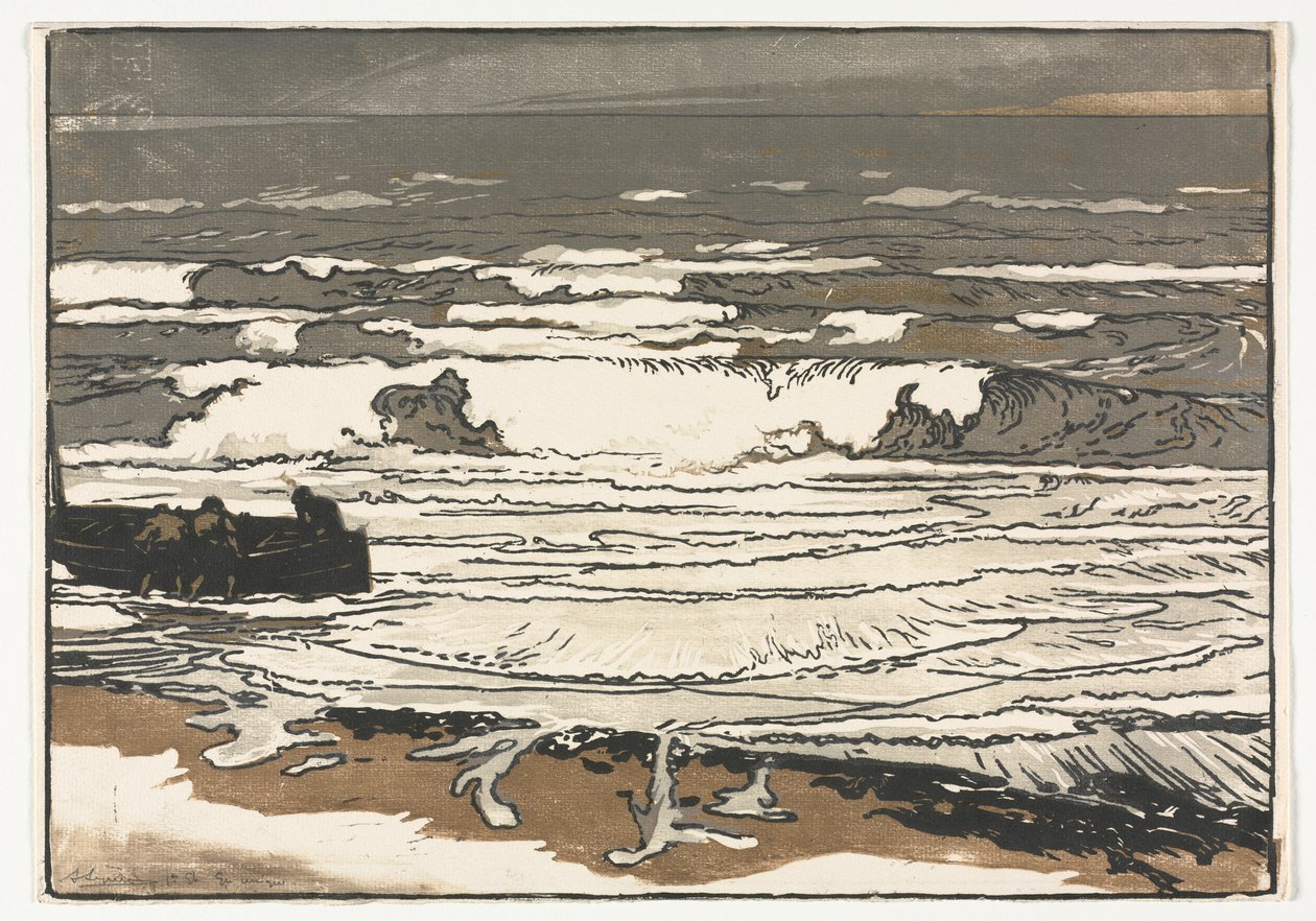 Przełamujące się fale, przypływ września 1901 autorstwa Auguste Louis Lepère