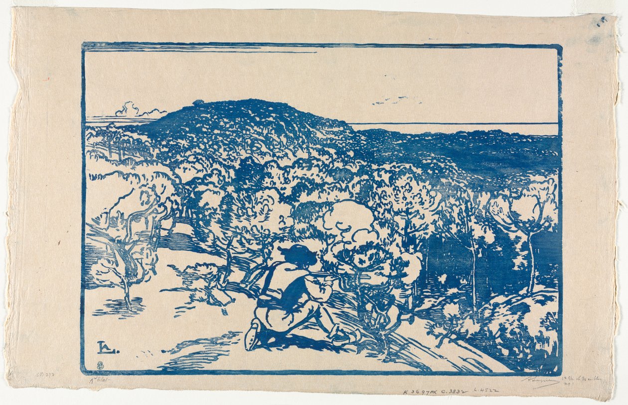Kłusownik, wydmy Saint Jean de Mont autorstwa Auguste Louis Lepère