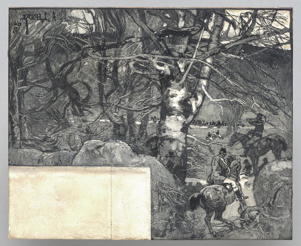 Polowanie z ogarem, Mont Gérard
 autorstwa Auguste Louis Lepère