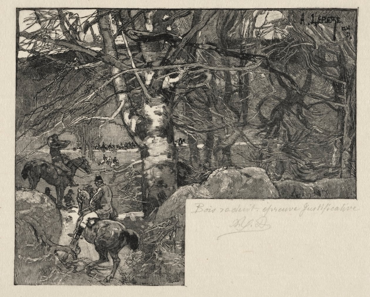 Polowanie na Mont Gérard autorstwa Auguste Louis Lepère