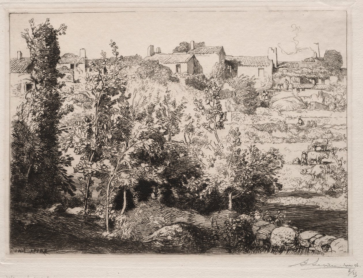 Wieś Millstone, 1907. autorstwa Auguste Louis Lepère