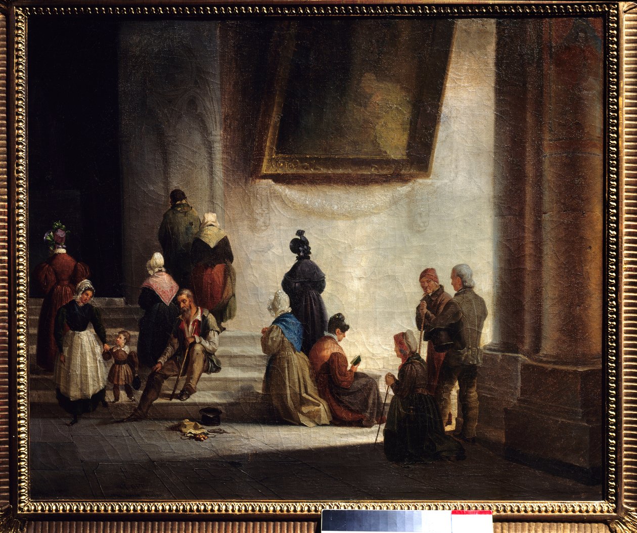 Aumone w kościele Obraz Auguste Migette (1802-1884) 1834 Muzeum Sztuk Pięknych w Metz autorstwa Auguste Migette