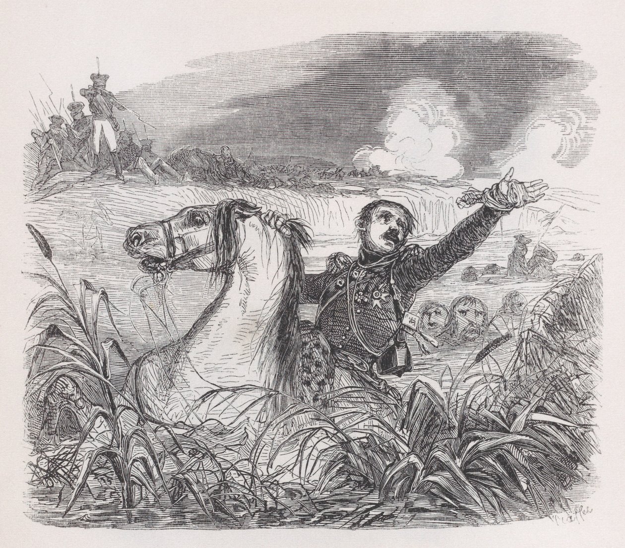 Poniatowskiego z Dzieł wszystkich Bérangera, 1836. autorstwa Auguste Raffet
