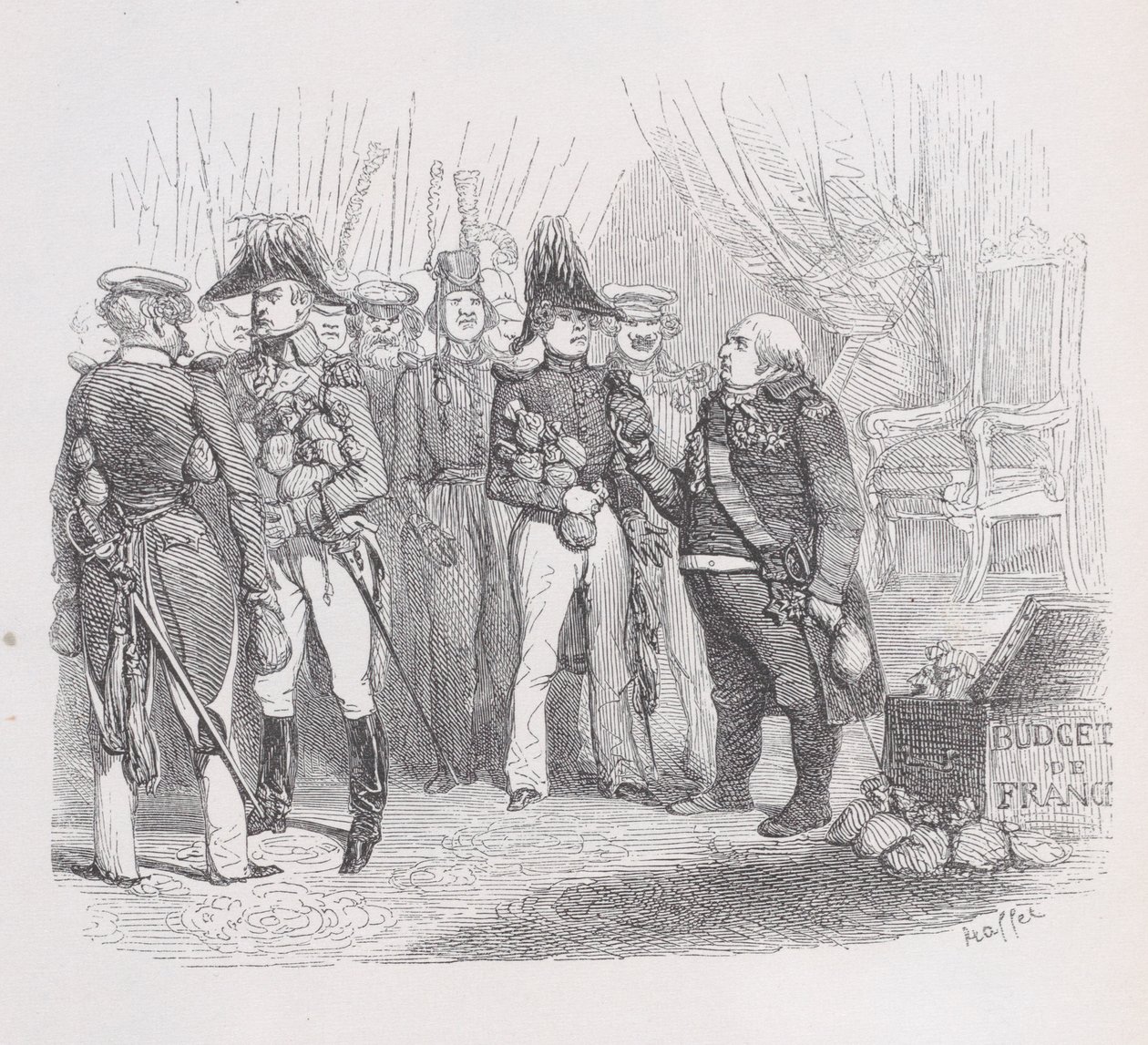 Barbarzyński Święty Sojusz z Dzieł Wszystkich Bérangera, 1836. autorstwa Auguste Raffet