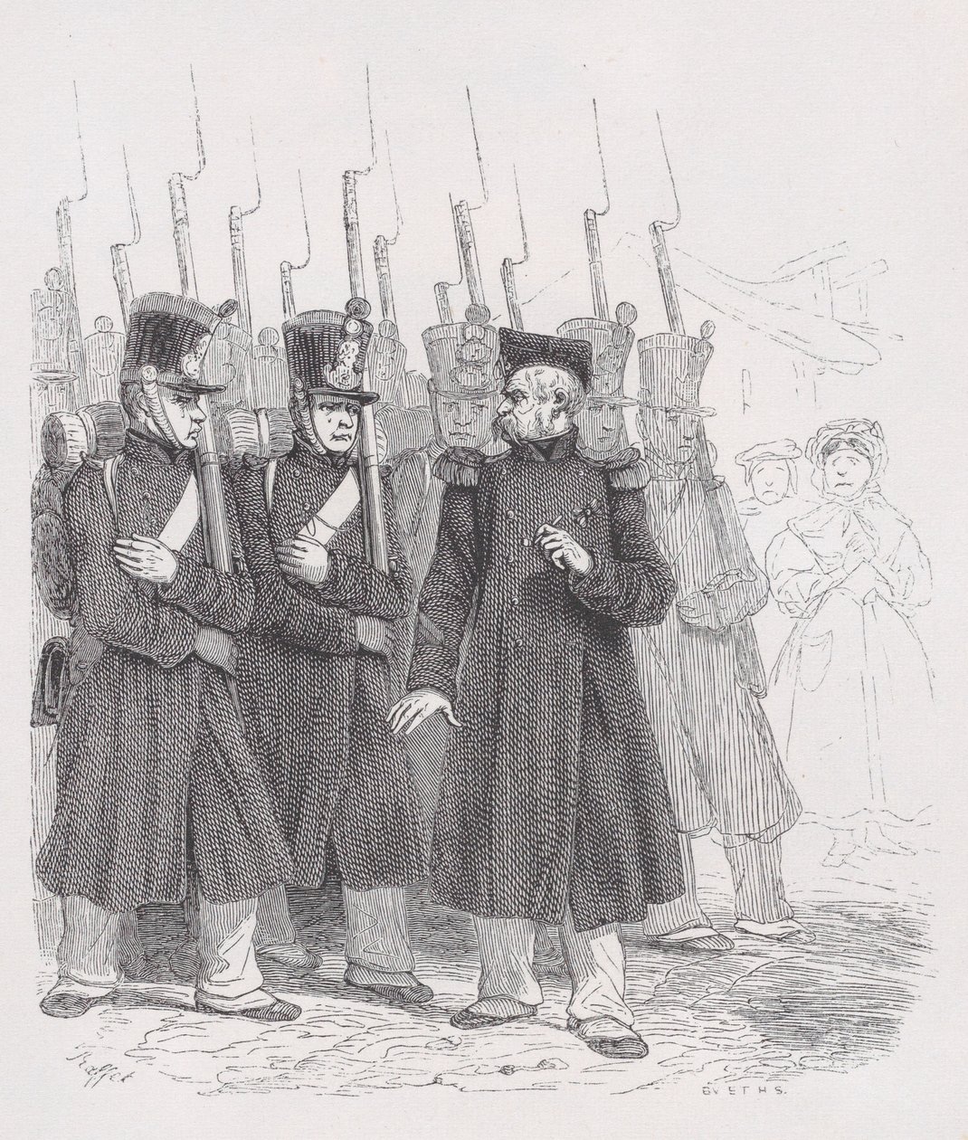Stary kapral z Dzieł wszystkich Bérangera, 1836. autorstwa Auguste Raffet
