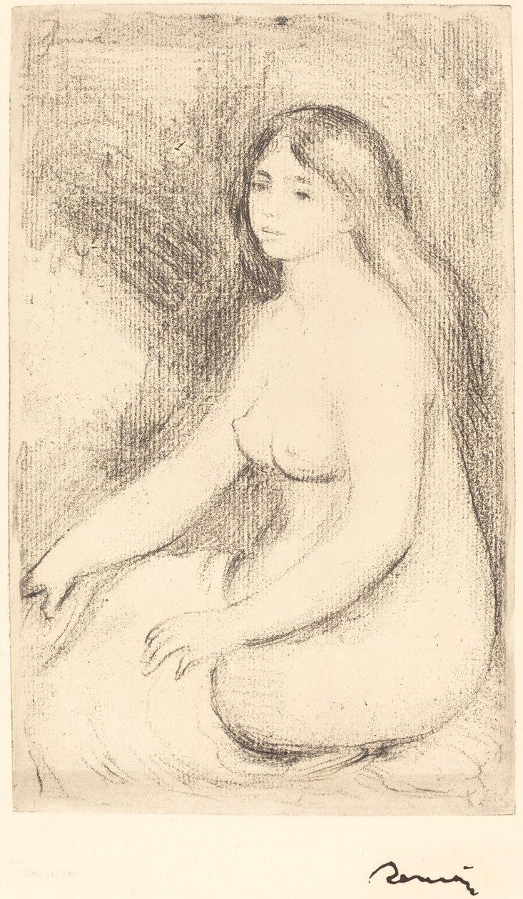 Kąpiący się na siedząco (baigneuse assses) autorstwa Auguste Renoir