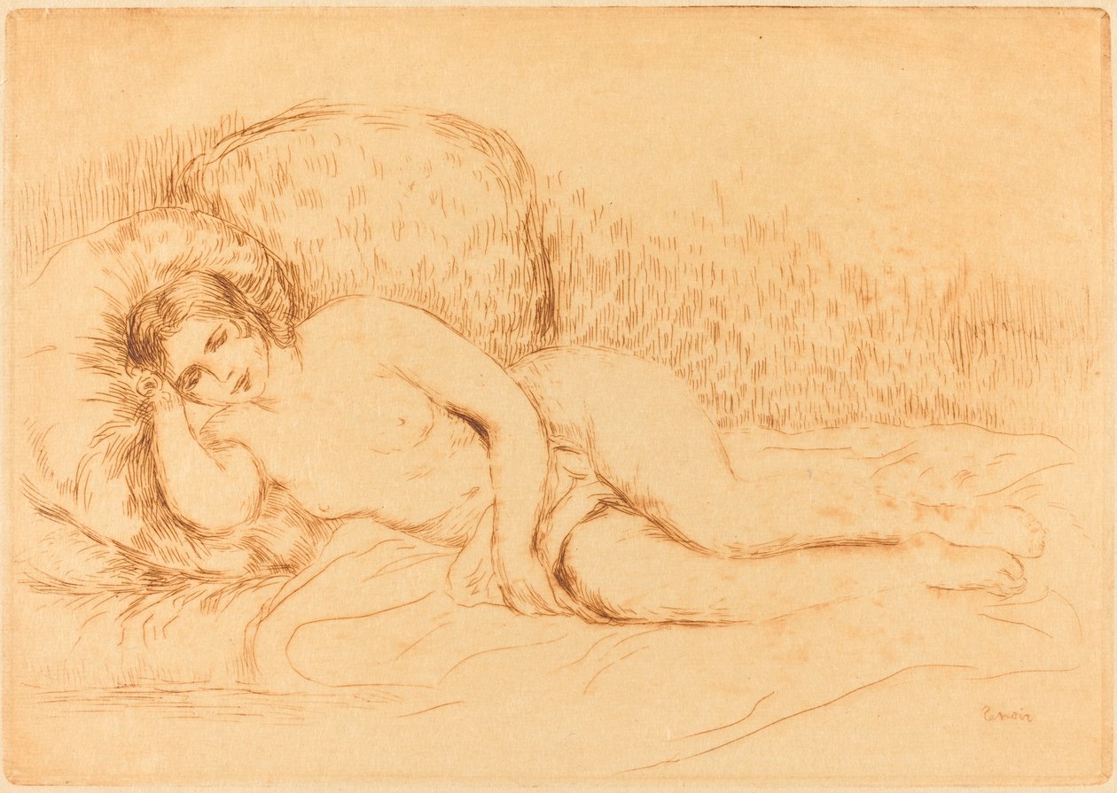 Leżąca kobieta (kanapa Femme) autorstwa Auguste Renoir