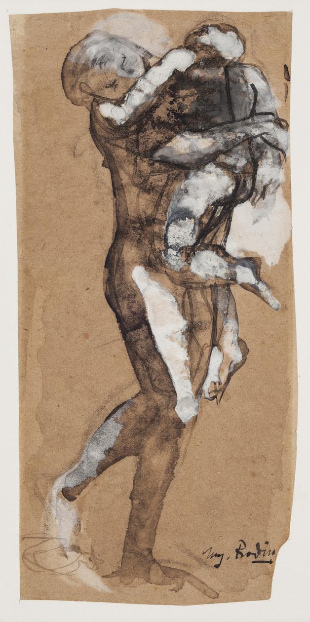 Kobieta niosąca chłopca autorstwa Auguste Rodin
