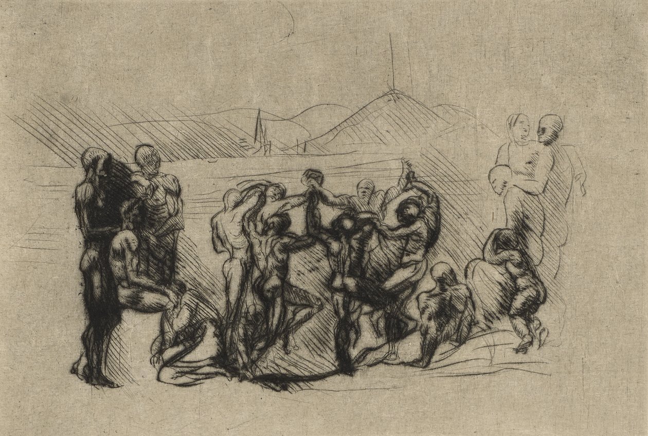 La Ronde, c.1883 (sucha igła) autorstwa Auguste Rodin