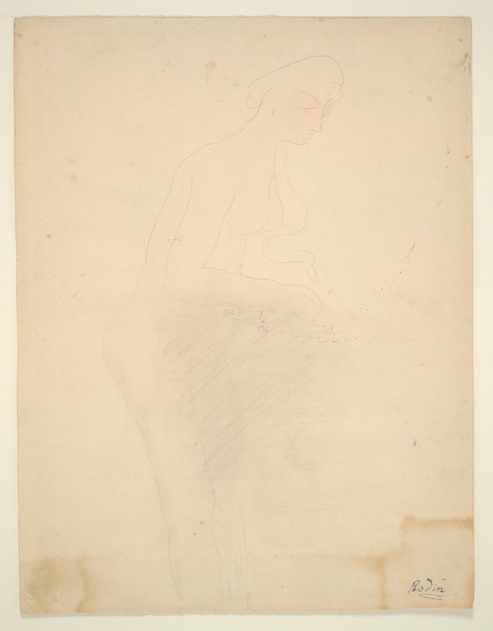 Stojący nago, prawy profil autorstwa Auguste Rodin