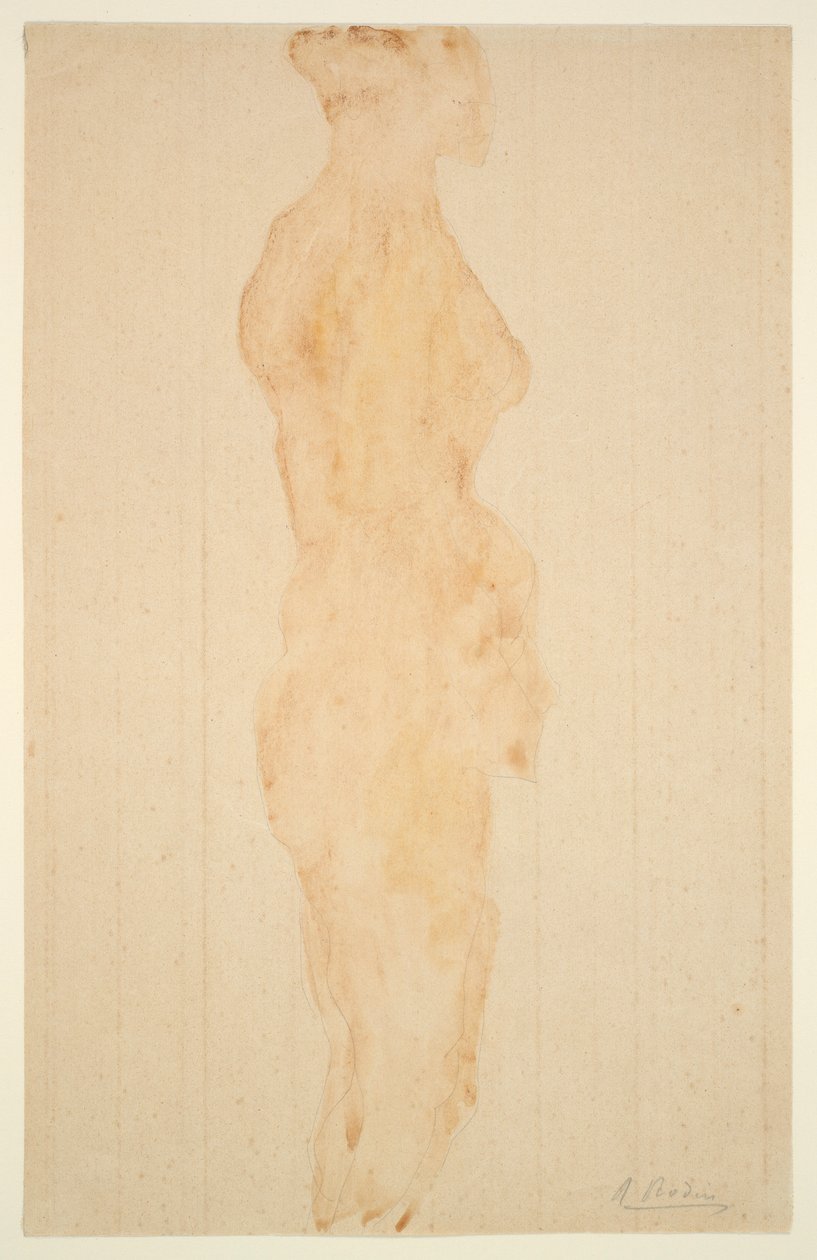 Stojący nago, widok z boku autorstwa Auguste Rodin