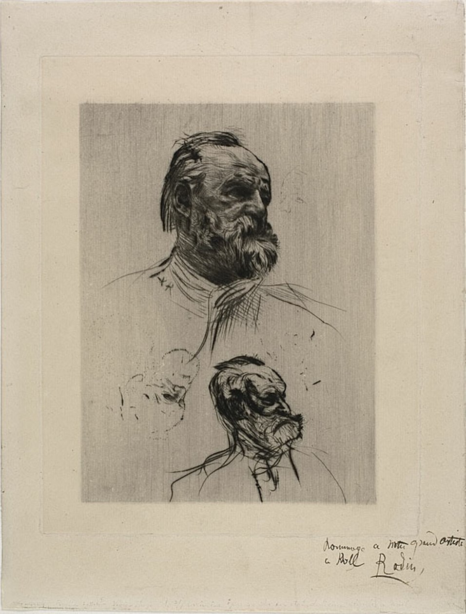 Portret Victora Hugo, widok w trzech czwartych autorstwa Auguste Rodin