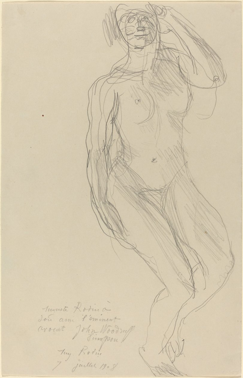 Siedząca kobieta nago patrząc w przyszłość autorstwa Auguste Rodin