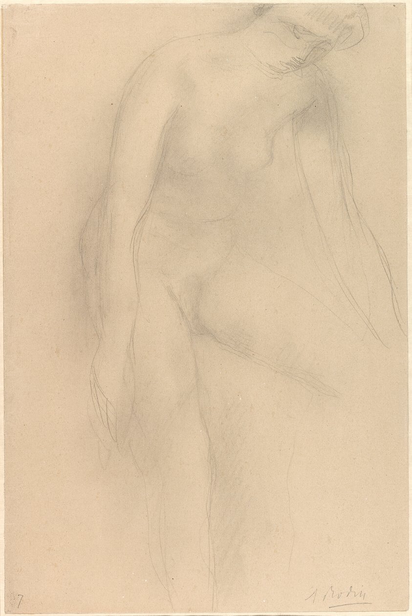 Stojąca kobieta nago, pochylona do przodu autorstwa Auguste Rodin