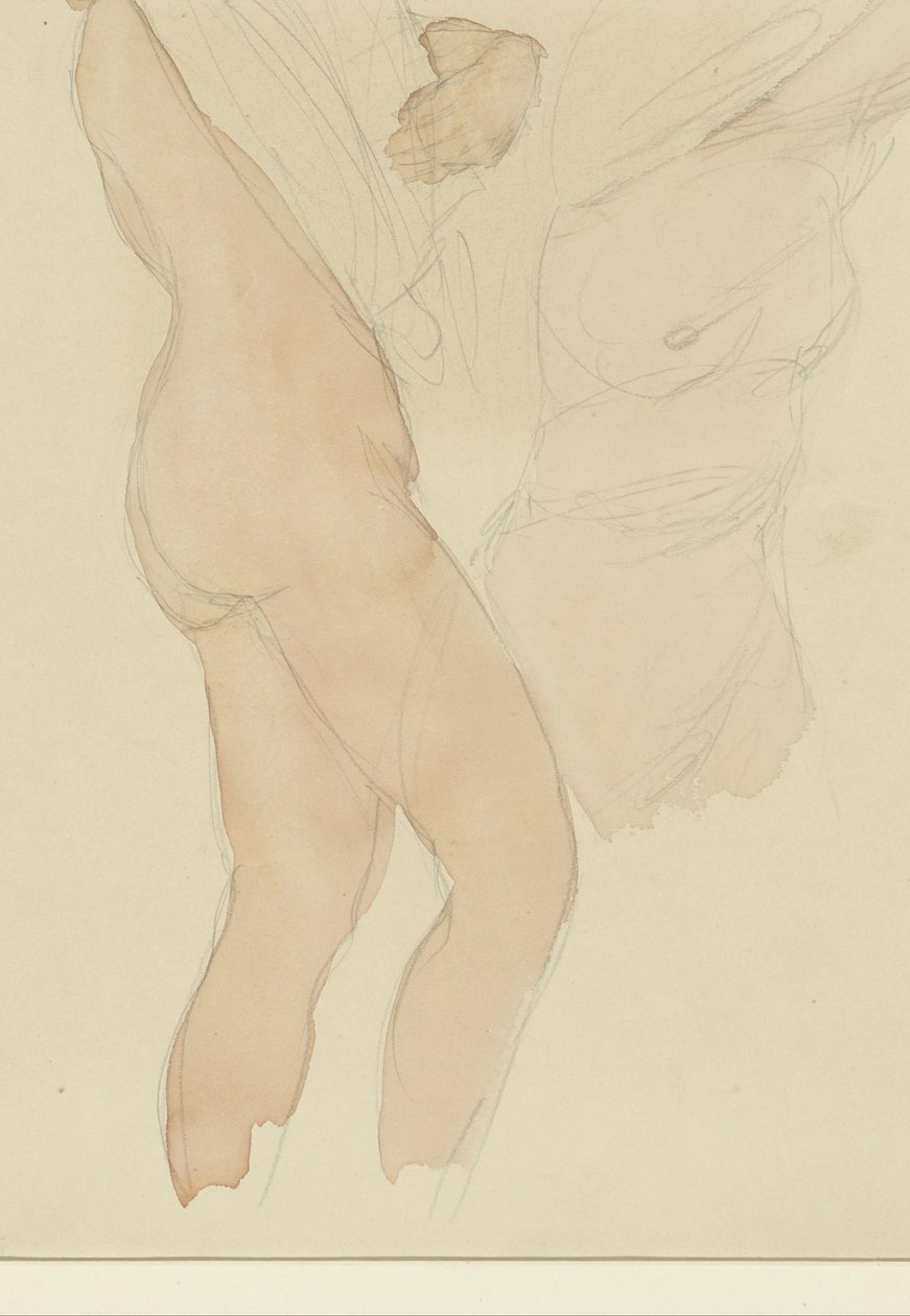 Arkusz do nauki z dwiema kobietami zdejmującymi koszule autorstwa Auguste Rodin