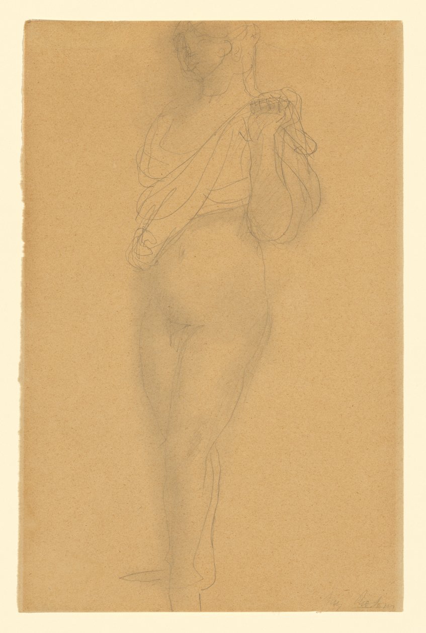 Studie eines Aktes mit Draperie autorstwa Auguste Rodin