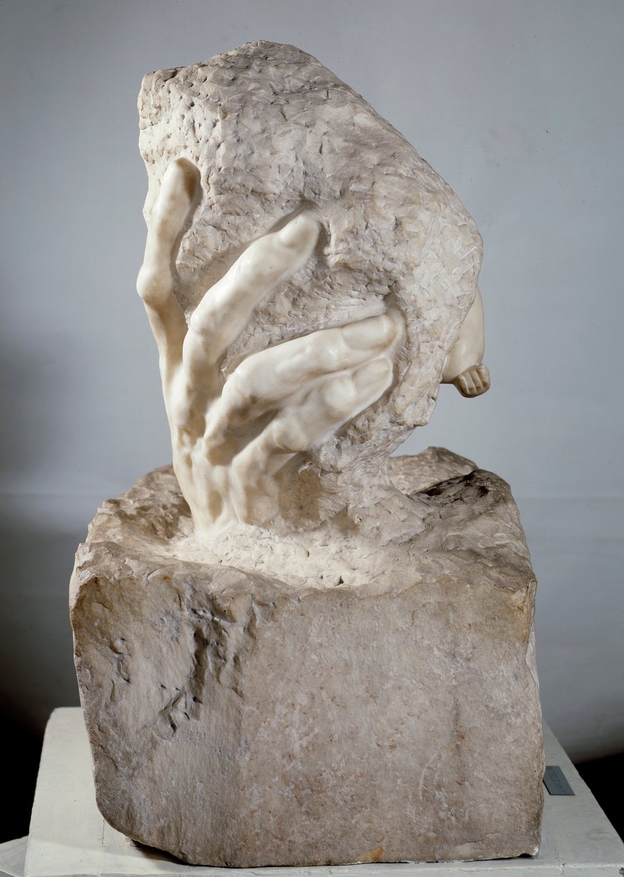 Marmurowa rzeźba Ręka Boga autorstwa Auguste Rodina (1840-1917) XX-wieczny Paryż, Musee Rodin autorstwa Auguste Rodin