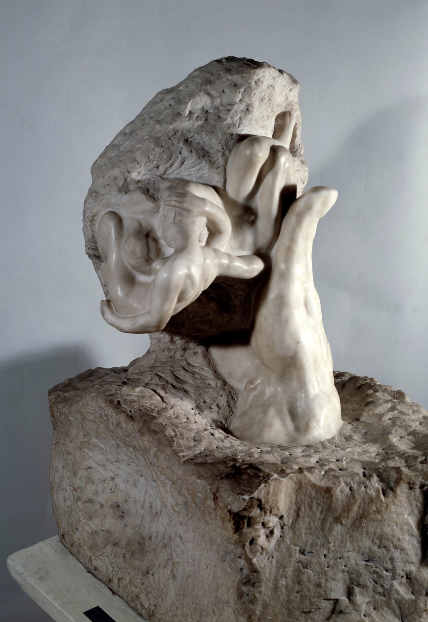 Marmurowa rzeźba Ręka Boga autorstwa Auguste Rodina (1840-1917) Paryż XX wieku, Musee Rodin autorstwa Auguste Rodin