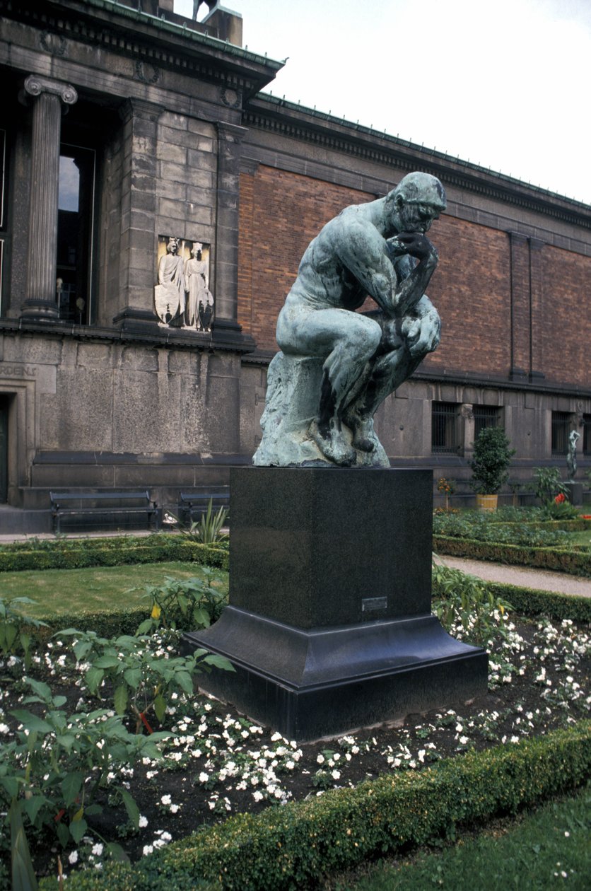 Pomnik Myśliciela autorstwa Rodina, Ny Carlsberg Glyptotek, Kopenhaga, Dania, Europa autorstwa Auguste Rodin