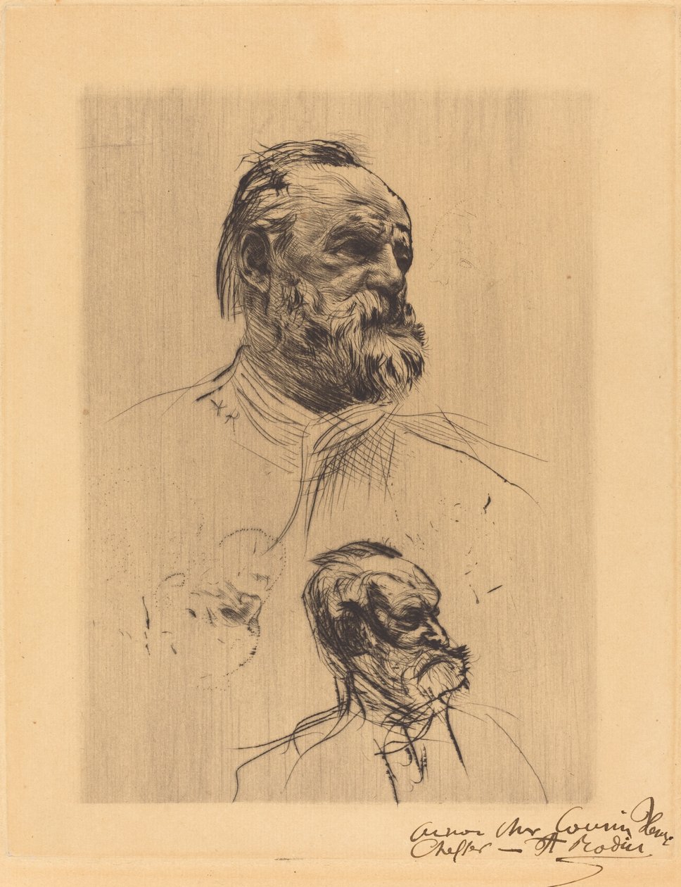 Victor Hugo, trzy czwarte autorstwa Auguste Rodin