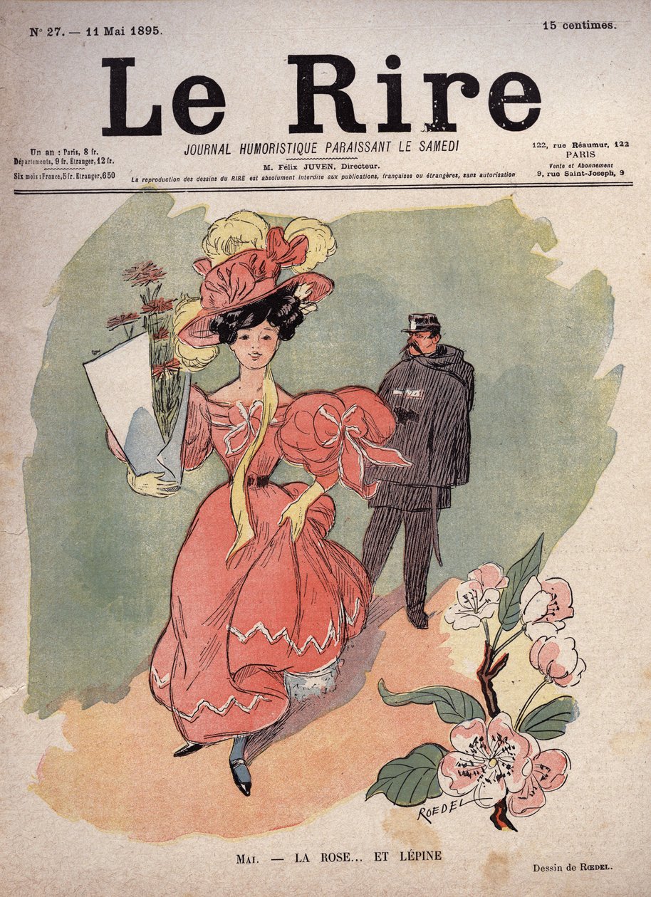 Miesiąc maj - róża i... Lepine (Louis Jean-Baptiste Lepine autorstwa Auguste Roedel