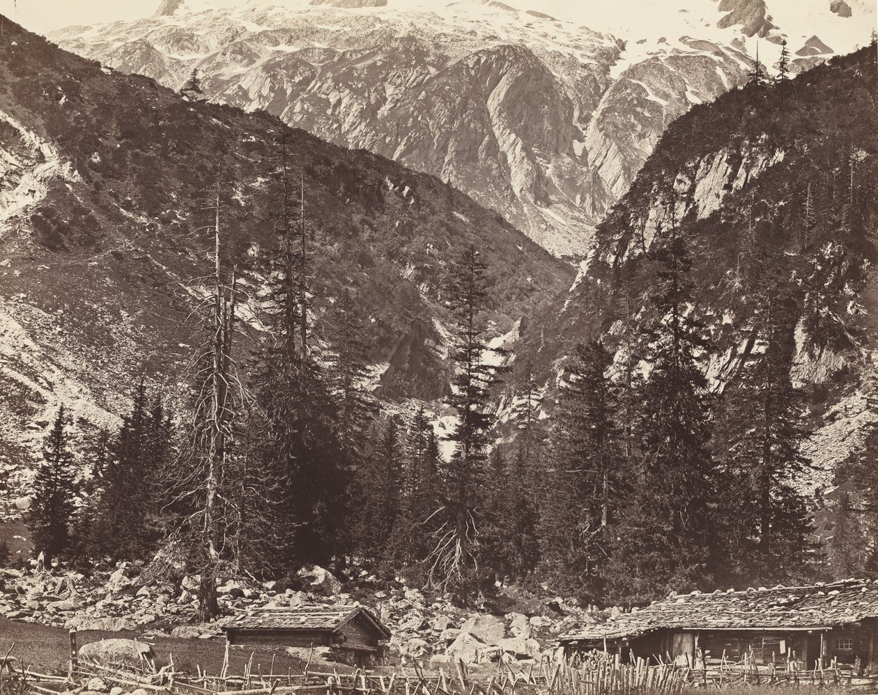Chalet de Handeck, dolina Hasli, kanton Berno, Szwajcaria, ok. godz. 1860 autorstwa Auguste Rosalie Bisson