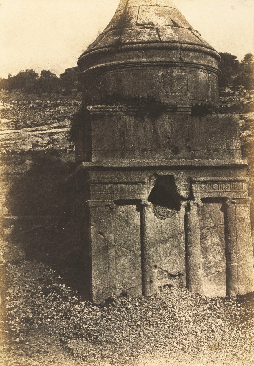 Grób Absaloma, Dolina Kidron, Jerozolima, 1854 r. (zdjęcie) autorstwa Auguste Salzmann
