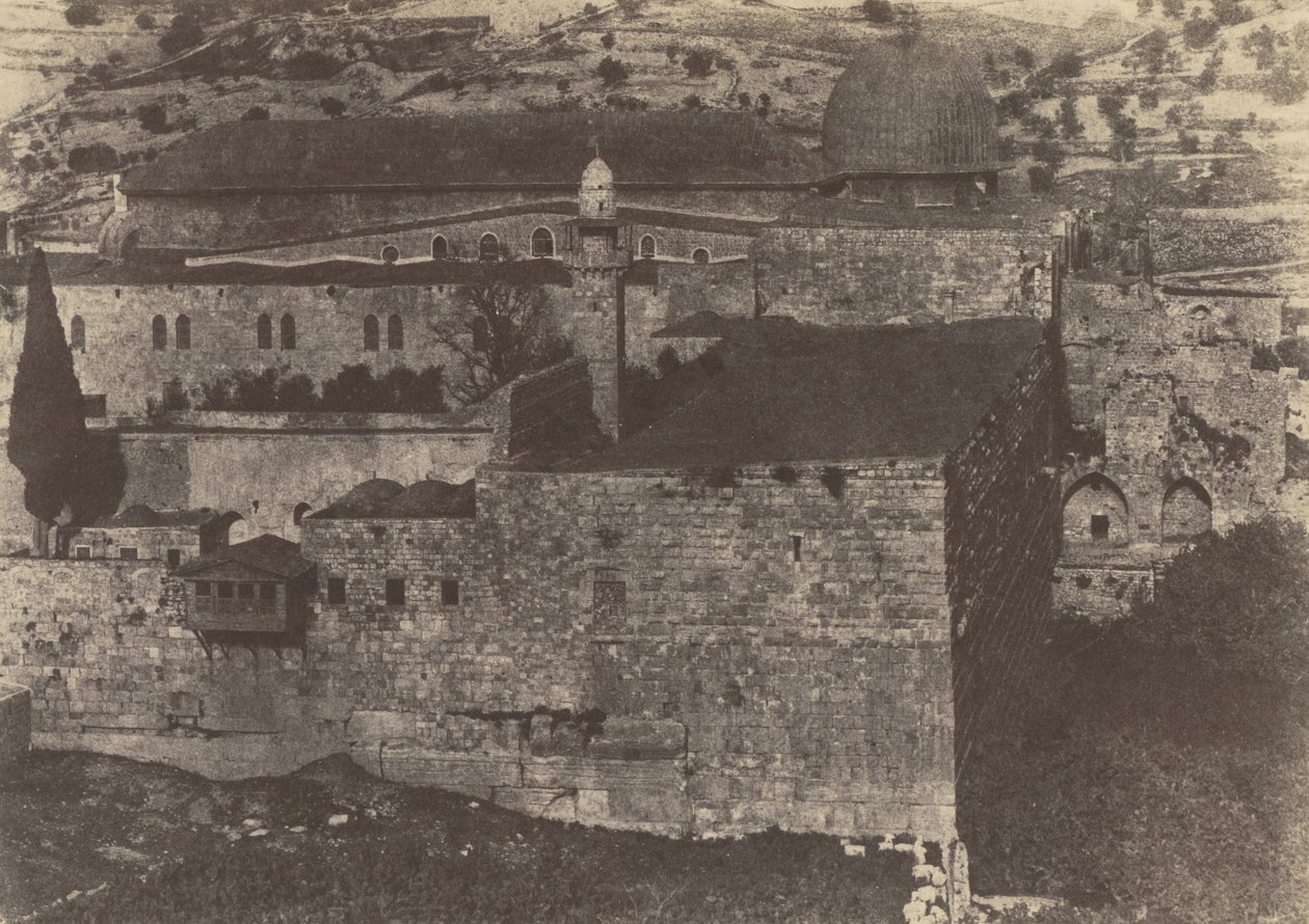 Jerozolima. Mur Świątynny. Meczet El-Aksa, południowo-zachodni narożnik autorstwa Auguste Salzmann