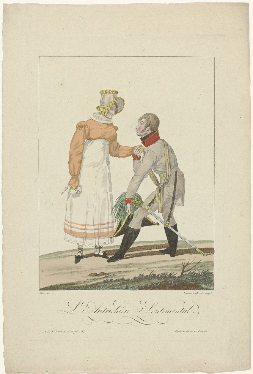 Alianci w Paryżu w 1815 roku: austriacki Sentimental autorstwa Auguste Thomas Marie Blanchard