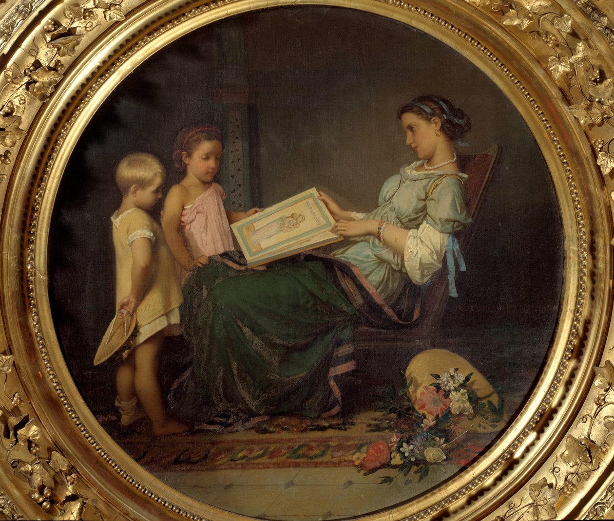 Lekcja czytania Malarstwo Auguste Toulmouche (1829-1890) 1854 Paryż, Musée d