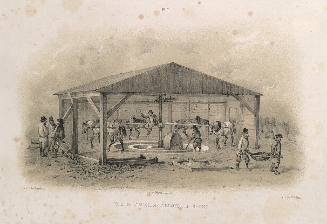 Produkcja cementu Od: Budowa katedry św. Izaaka, 1845 autorstwa Auguste de Montferrand