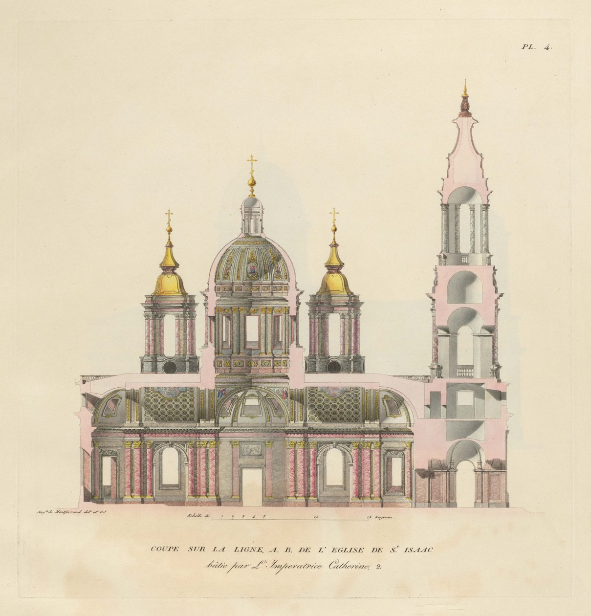 Katedra św. Izaaka, 1820 autorstwa Auguste de Montferrand