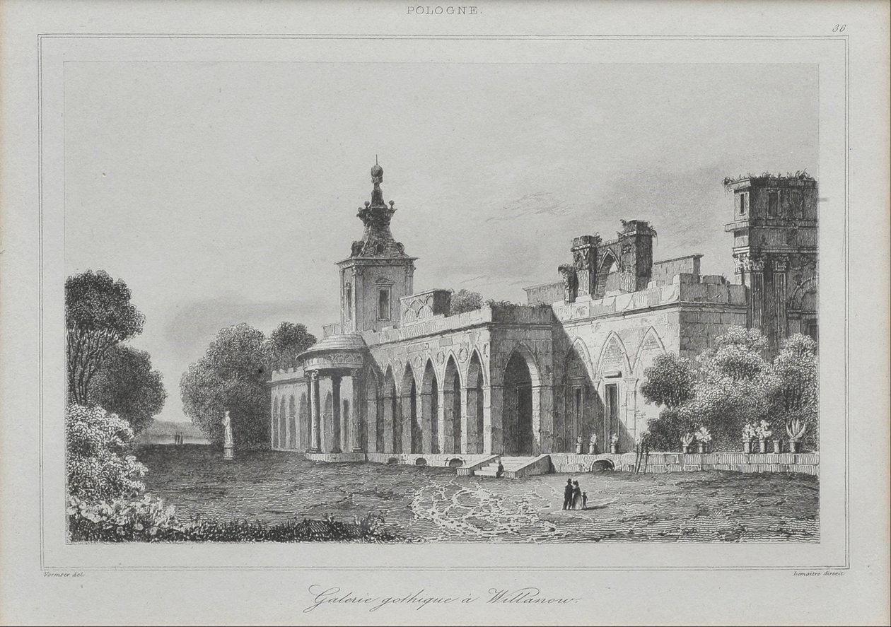 Widok Galerii Gotyckiej w Pałacu w Wilanowie autorstwa Augustin François Lemaitre