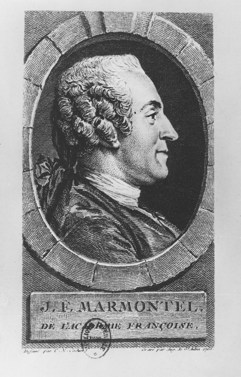 Portret Jean François Marmontel, 1765 autorstwa Augustin de Saint Aubin