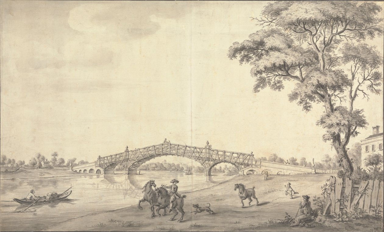 Most, Walton nad Tamizą autorstwa Augustin Heckel