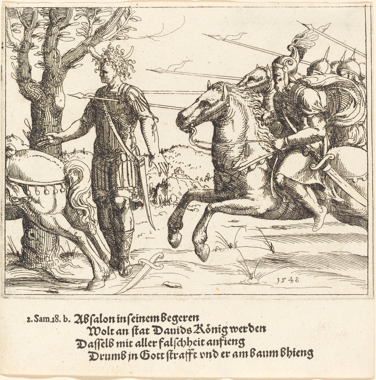 Absalom zabity przez Joaba autorstwa Augustin Hirschvogel