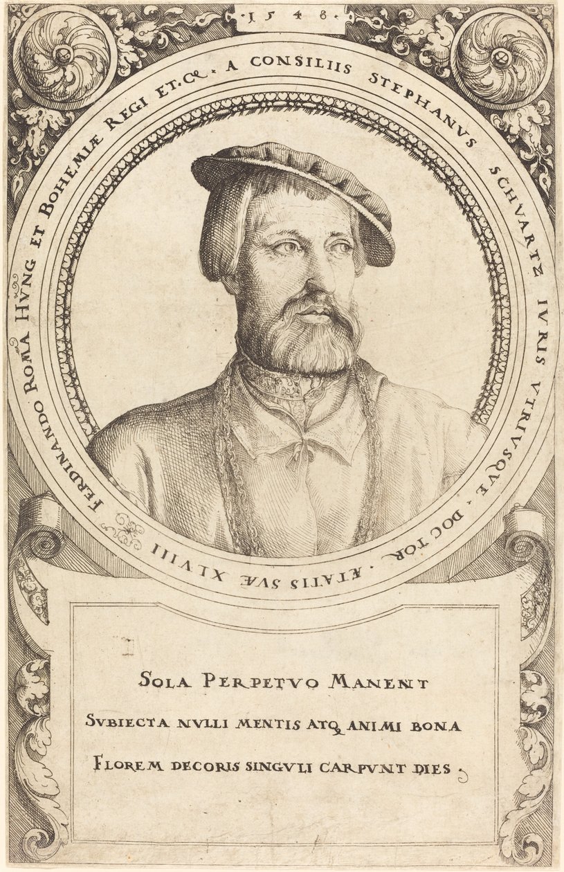 Doktor Stephen Schwartz, 1548. autorstwa Augustin Hirschvogel