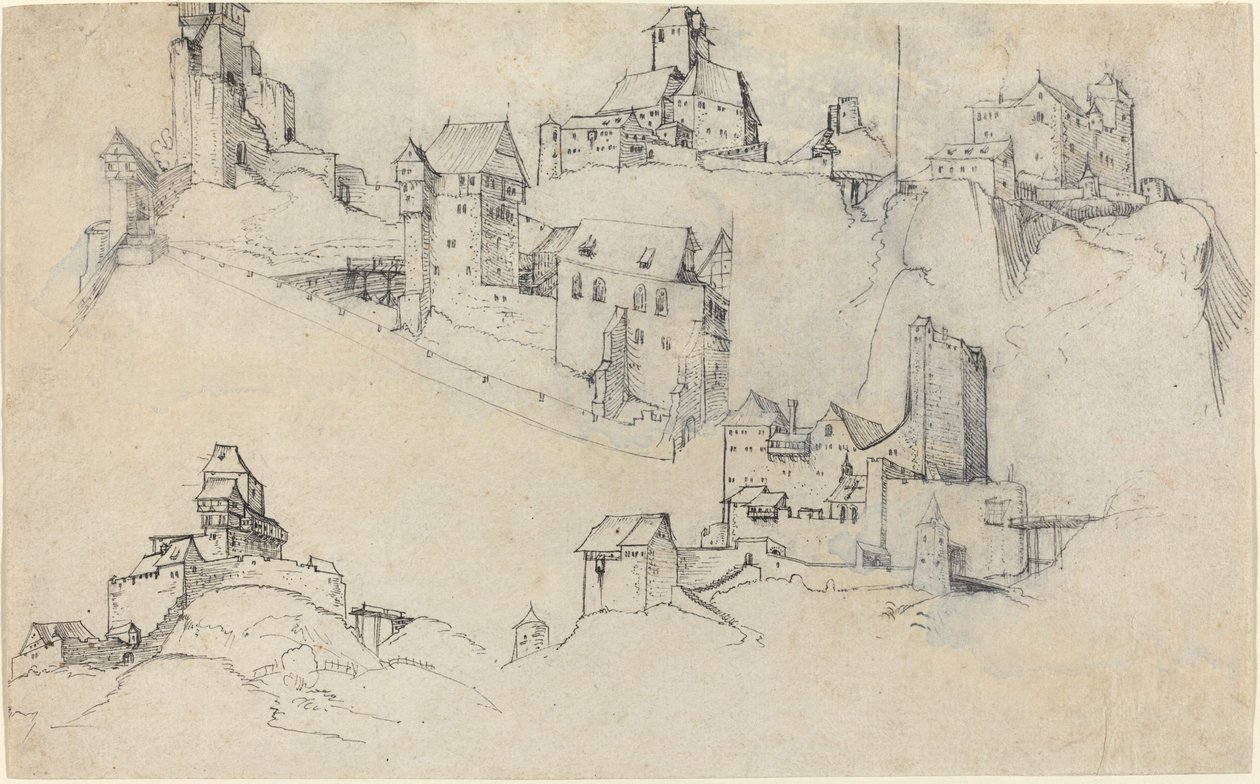 Zamki na wzgórzu 1546. autorstwa Augustin Hirschvogel