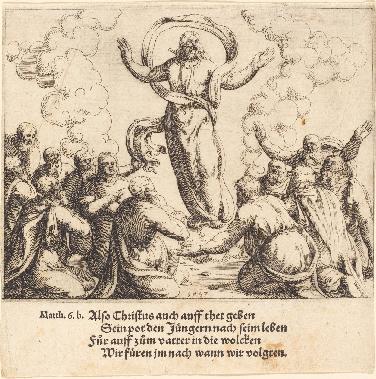 Wniebowstąpienie, 1547. autorstwa Augustin Hirschvogel