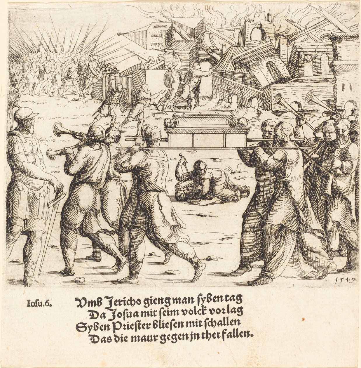Upadek Jerycha autorstwa Augustin Hirschvogel